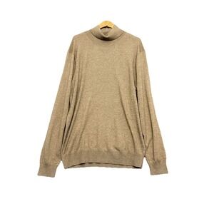 NEW KALLSPIN Mens Sz XL Tall Sweater Camel Beige Cashmere/Wool Blend Turtleneck